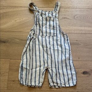 Zara Blue and White Striped Kids Overalls